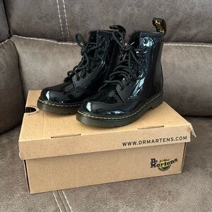 NEW Dr. Martens | Girls Black Patent Leather Combat Boots